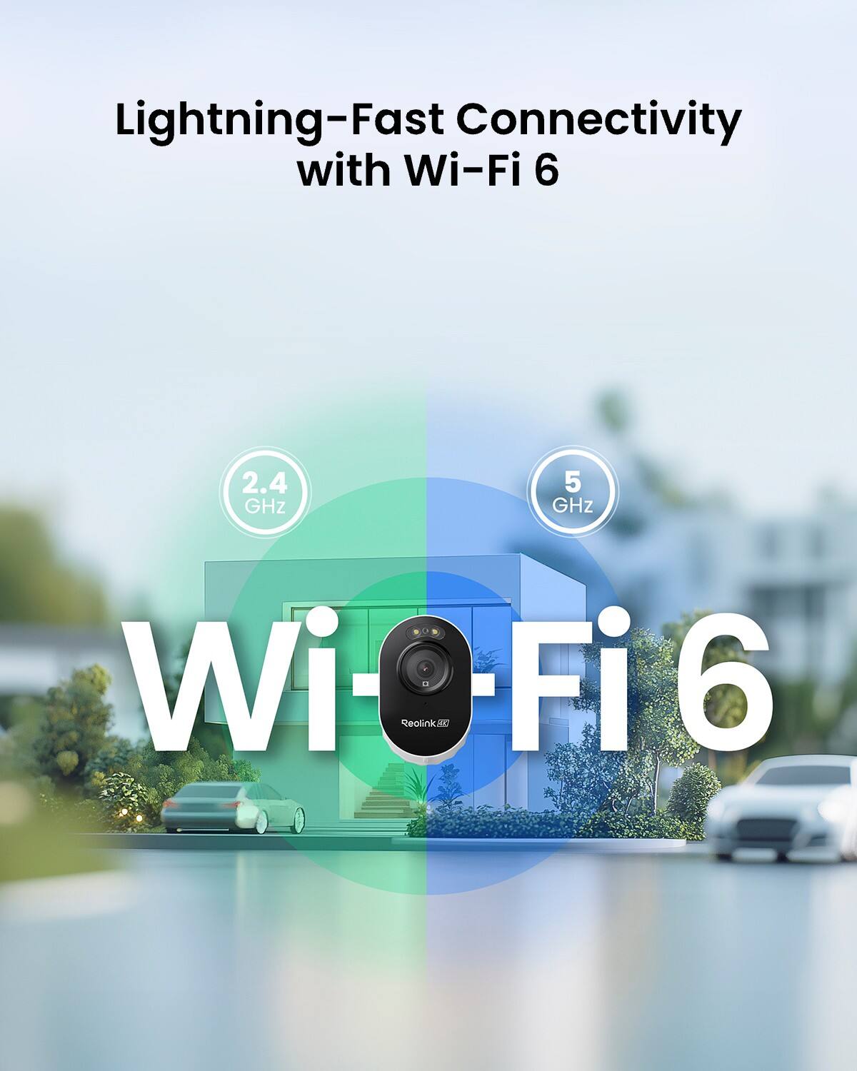 Lightning-Fast Connectivity with Wi-Fi 6  
2.4 GHz  
5 GHz  
Wi-Fi 6  
Reolink