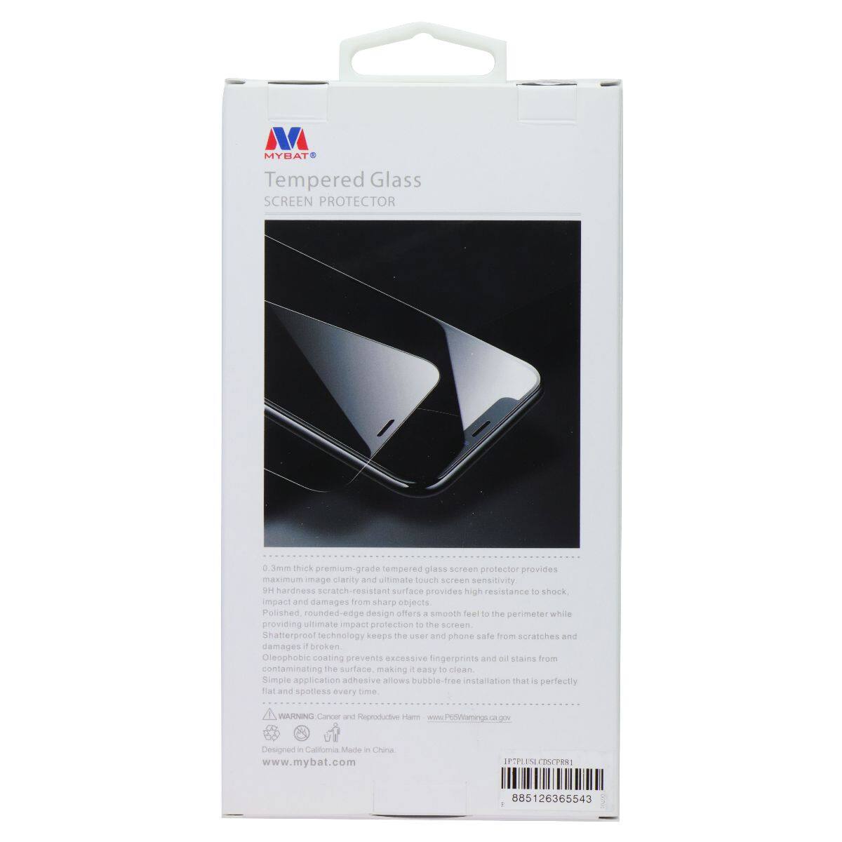 MYBAT Tempered Glass SCREEN PROTECTOR

A 3mm thick premium-grade tempered glass screen protector provides maximum image clarity and ultimate touch screen sensitivity. S1 hardness scratch-resistant surface provides high resistance to shock, impact and damages from sharp objects. Polished rounded-edge design offers a smooth feel to the perimeter while providing ultimate impact protection to the screen. Shatterproof technology keeps the user and phone safe from scratches and damages if broken. Oleophobic coating prevents excessive fingerprints and oil stains from contaminating the surface, making it easy to clean. Simple application adhesive allows bubble-free installation that is perfectly flat and spotless over time.

WARNING: Cancer and Reproductive Harm

Designed in California
Made in China

www.mybat.com

IPTPL US LLC CTCFPR81
885126365543