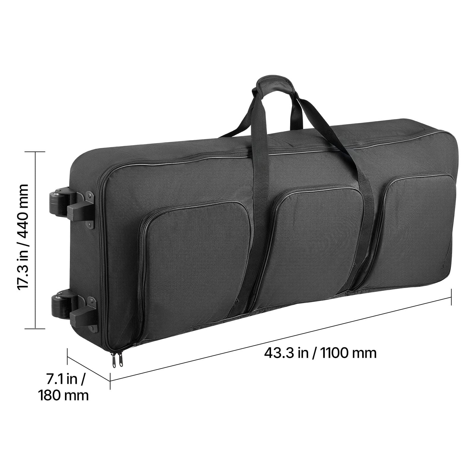 VEVOR 88 Key Keyboard Case, 40.9 x 16.9 x 5.1 in Interior, Padded