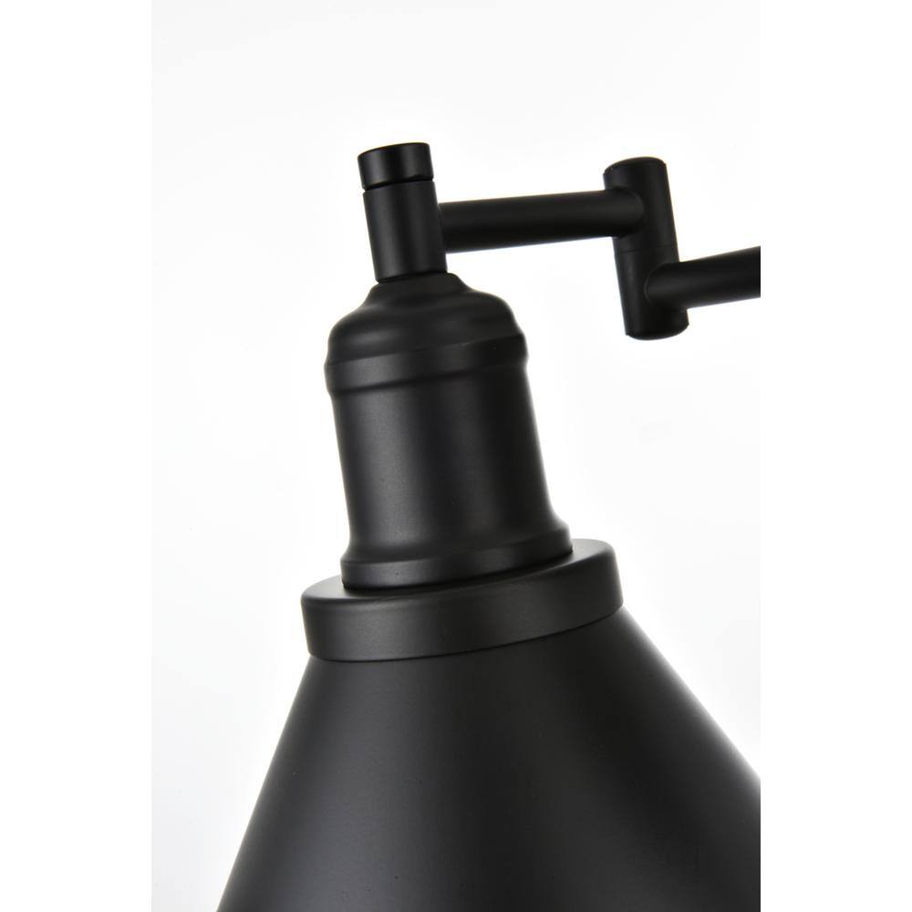 Left. Living District - Judson 1 light Black swing arm wall sconce - Black.