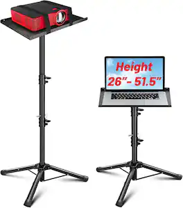 CAHAYA - Projector Stand Tripod Adjustable - Stable for Tablets Phones Book Height 26" to 51.5" for Outdoor Movies CY0331 - Black