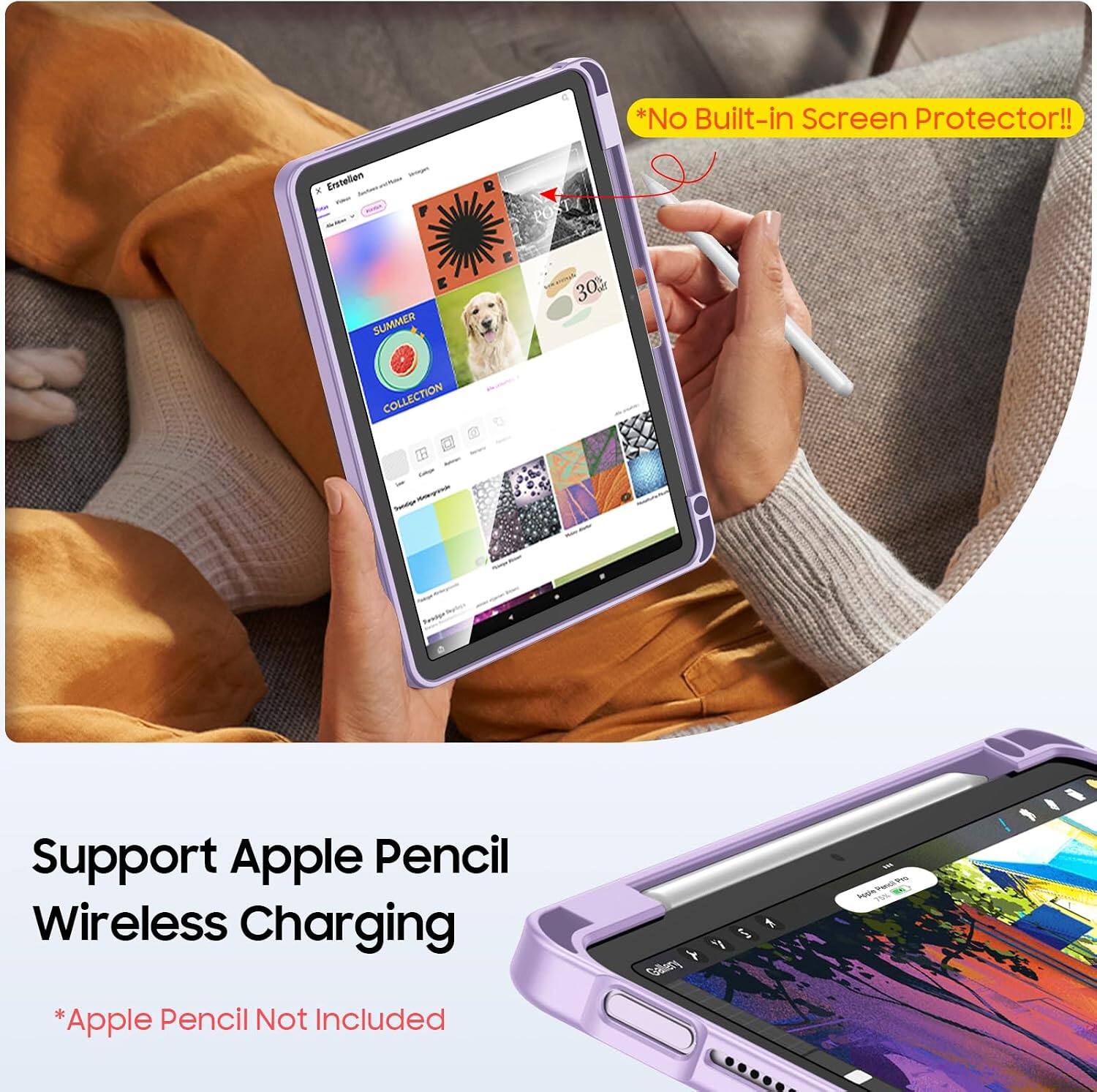 *No Built-in Screen Protector!!
Erstelion x
SUMMER
30% off
COLLECTION
Support Apple Pencil Wireless Charging
*Apple Pencil Not Included