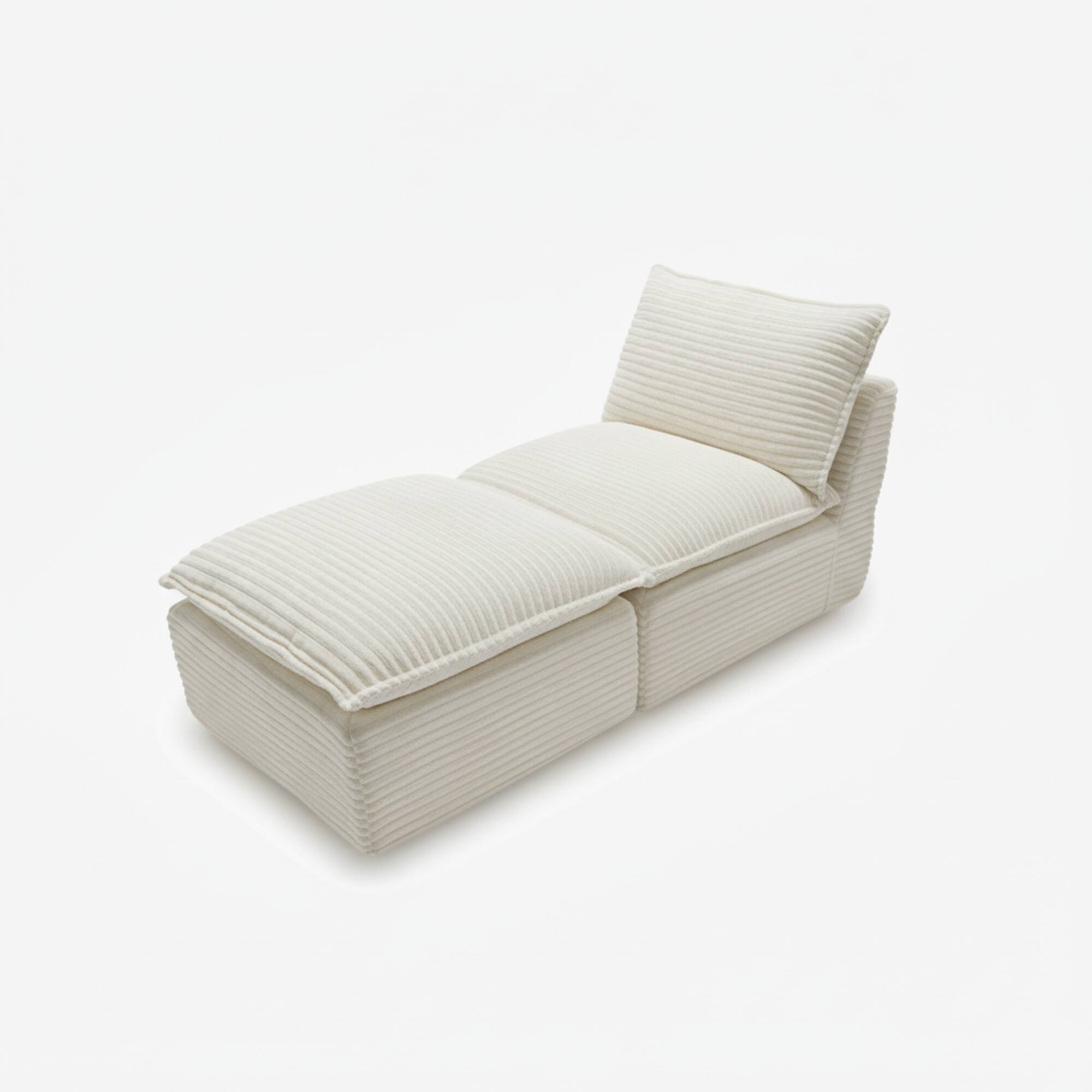 Angle. Loheer - Loheer- 5.8ft Modern Corduroy Cloud Sofa Sectional Modular Couch for Apartment Living Room - White.
