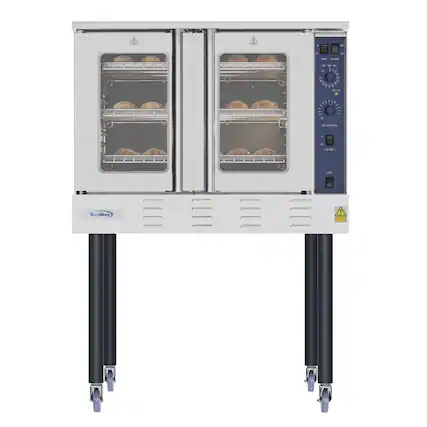 Front. Koolmore - 38 in. Full Size Single Deck Commercial LP Convection Oven 54,000 BTU with Casters (KM-CCO54-LPC) - Stainless Steel.