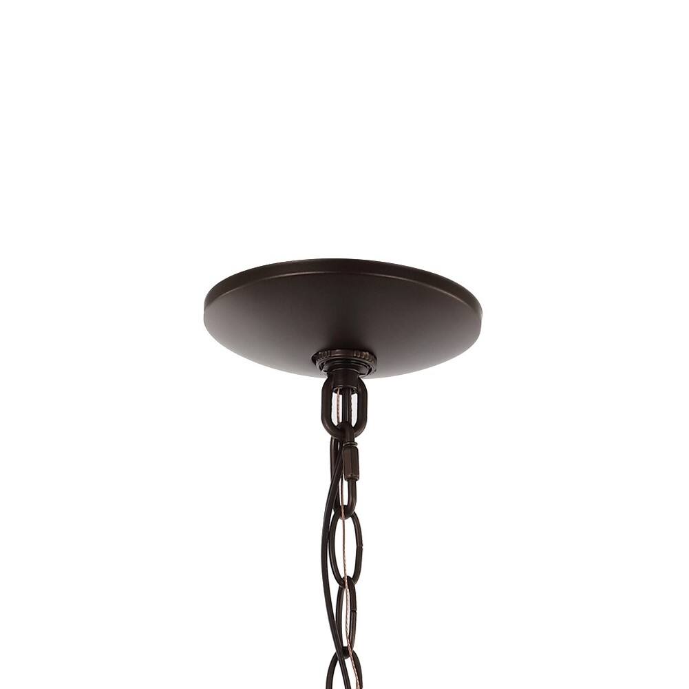 Alt View 5. Jonathan Y - Manteo 8.25" 1-Light Farmhouse Industrial Iron/Glass Outdoor LED Pendant, Oil Rubbed Bronze/Clear - Oil Rubbed Bronze/Clear.