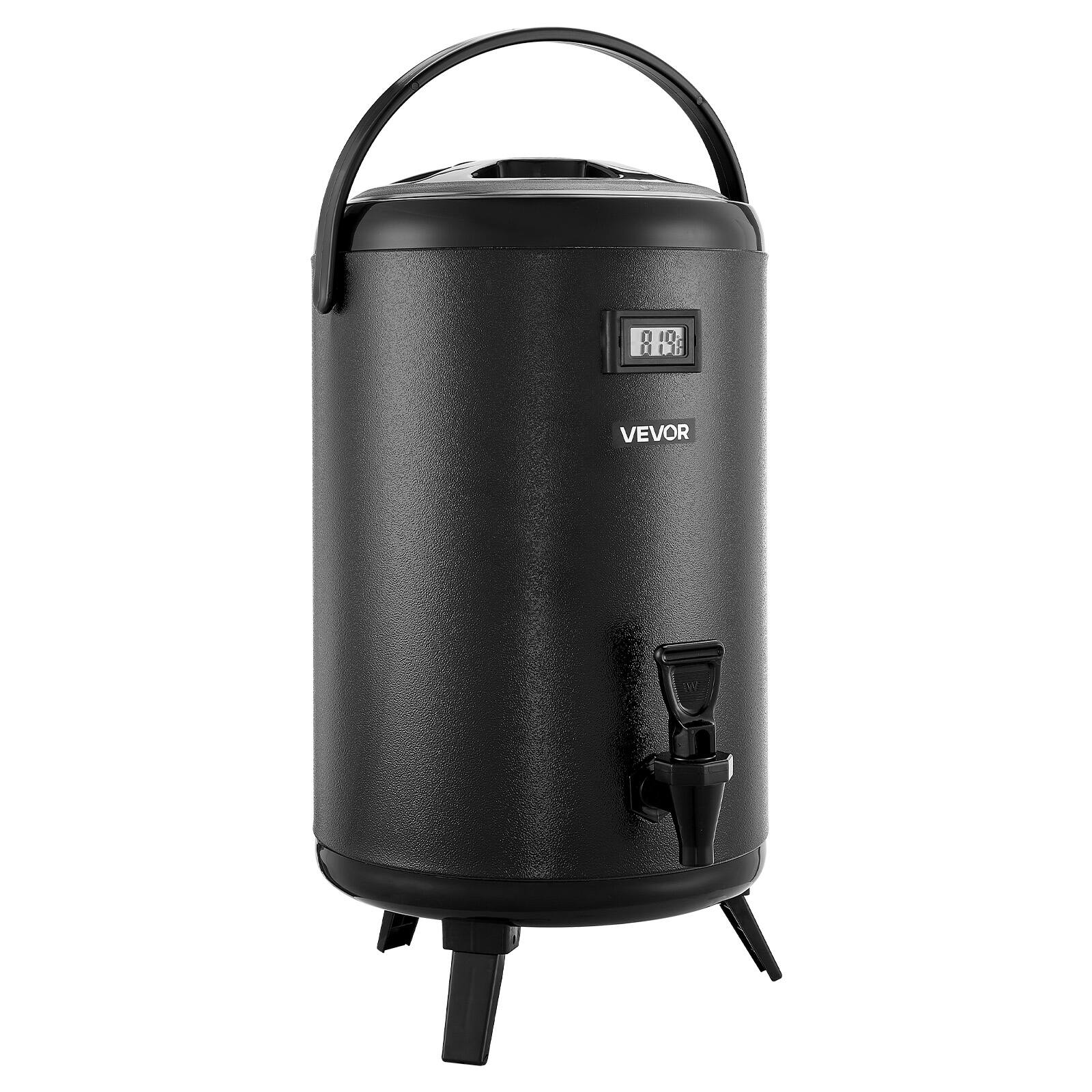 Alt View 5. VEVOR - Insulated Beverage Dispenser, 3.2 Gal/12L Stainless Steel Thermal Drink Server with Spigot & Temp Display,for Tea Coffee - Black.