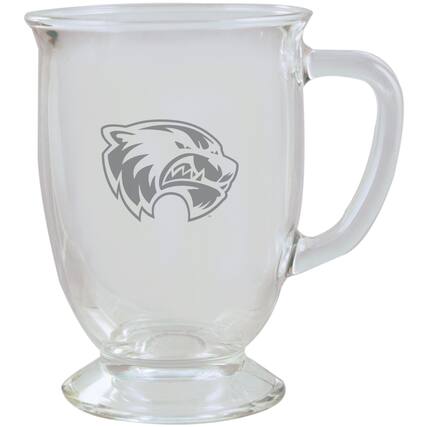 Front. The Memory Company - Fort Valley State Wildcats 16oz. Cafe Glass Mug - Multicolor.
