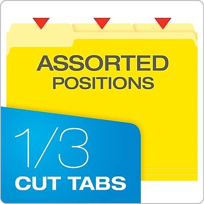 1 Box File Pendaflex Recycled File Folder, 1/3 Cut Tab, Assorted, Letter Size, 100 ...