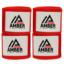 Amber Sporting Goods - Amber Fight Gear Mexican Style 200" Handwrap, MMA/Boxing, 2 Pairs - Red