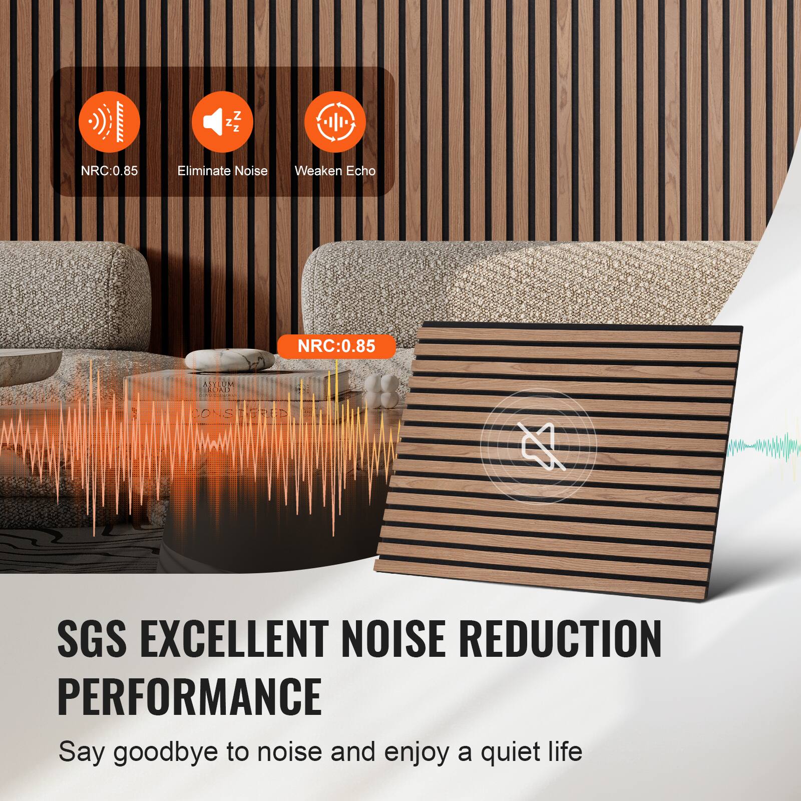 NRC: 0.85  
Eliminate Noise  
Weaken Echo  

NRC: 0.85  

ASTCUM AN CONS TRID  

SGS EXCELLENT NOISE REDUCTION PERFORMANCE  

Say goodbye to noise and enjoy a quiet life