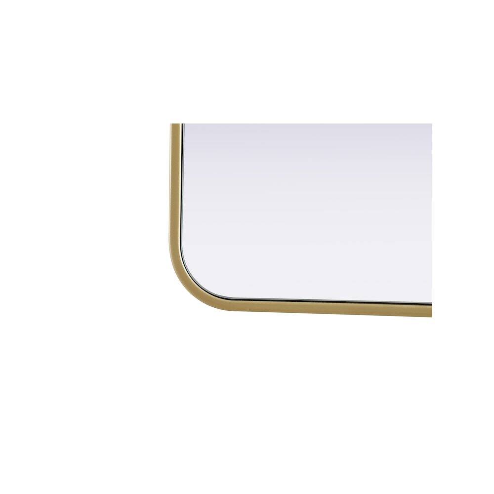 Left. Elegant Decor - Contour Metal Rectangle Mirror 30x36 in Brass - Brass.