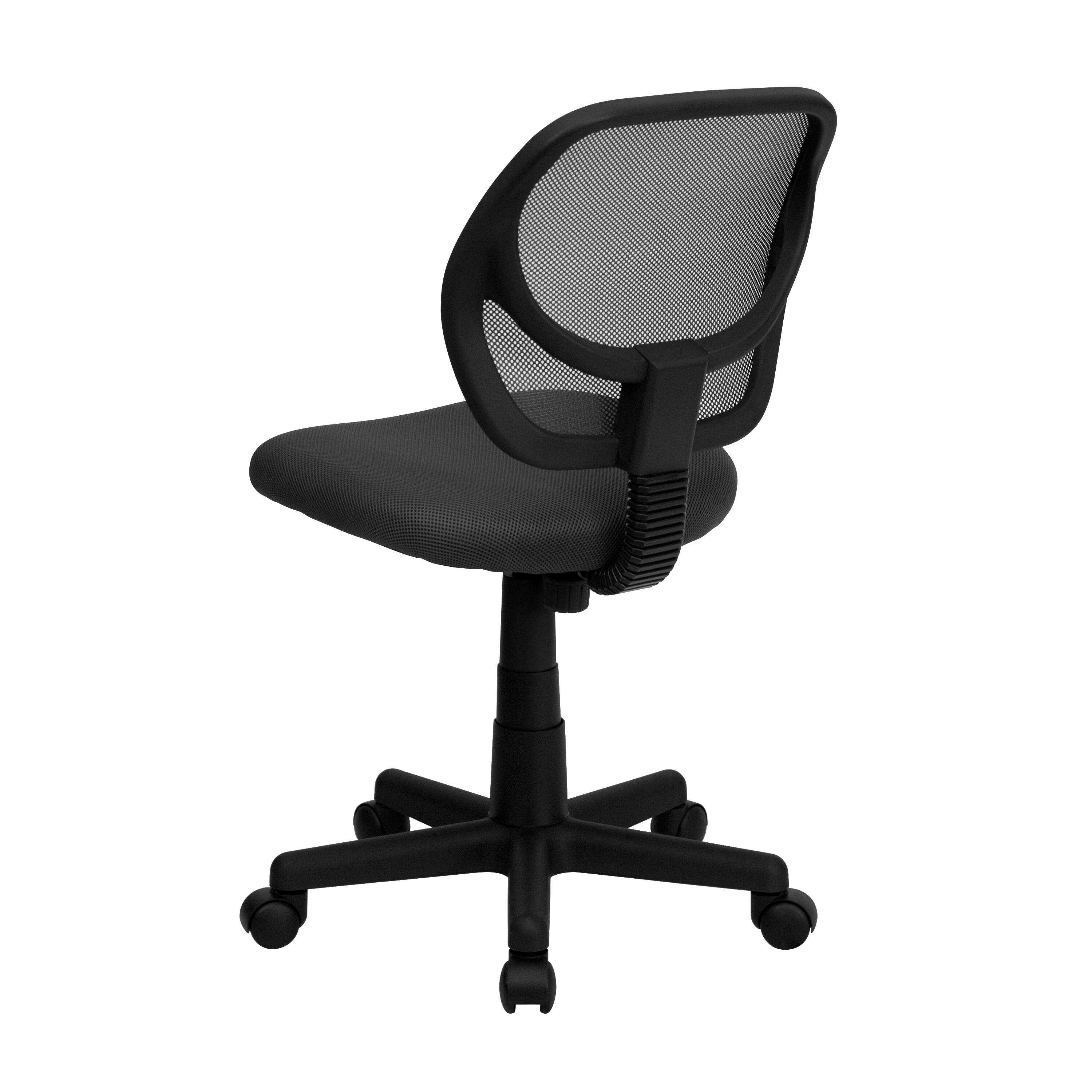 Alt View 5. Emma + Oliver - Mid-Back Mesh Swivel Task Office Chair with Curved Square Back - Gray.