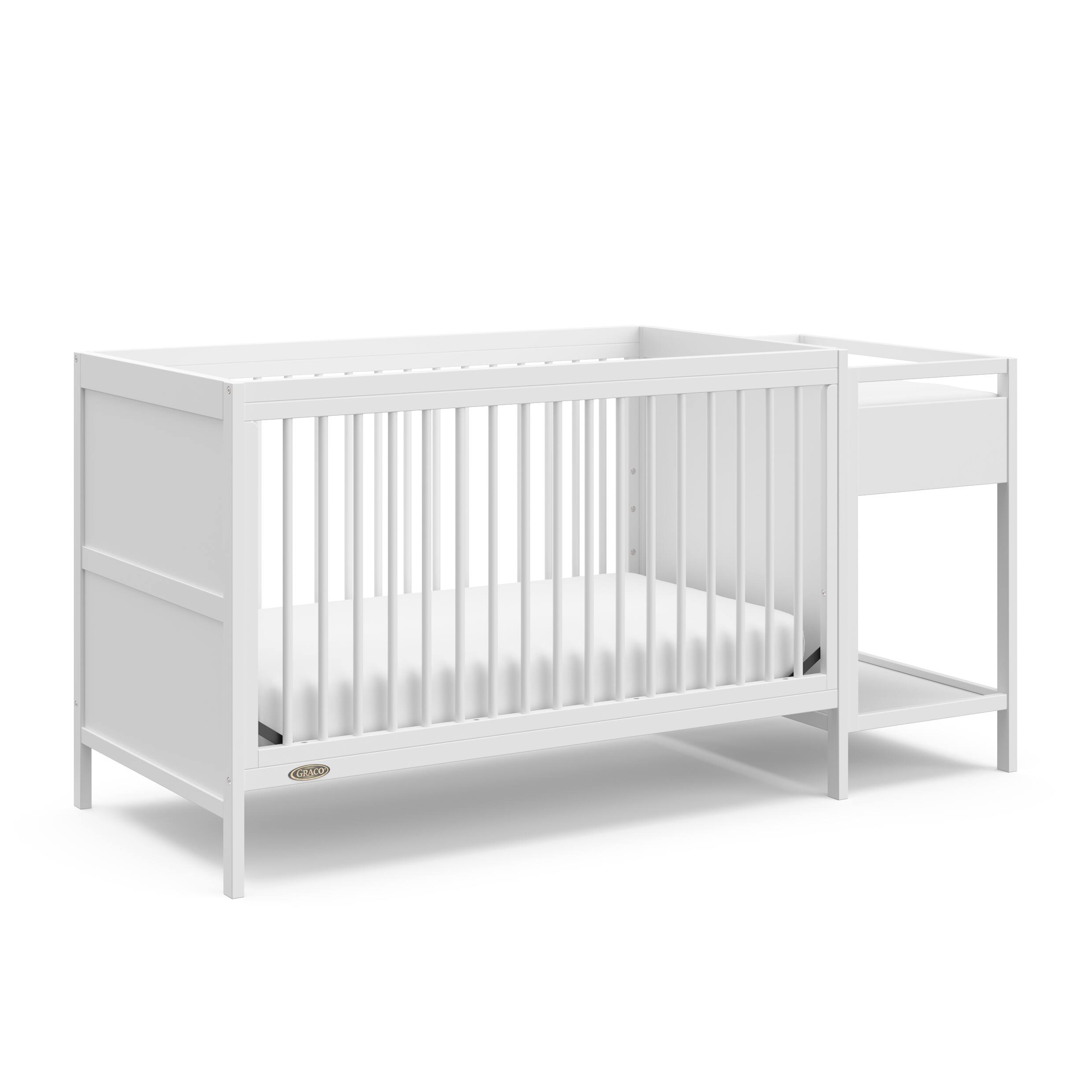 Front. Graco - Fable 4-in-1 Convertible Crib and Changer - White.