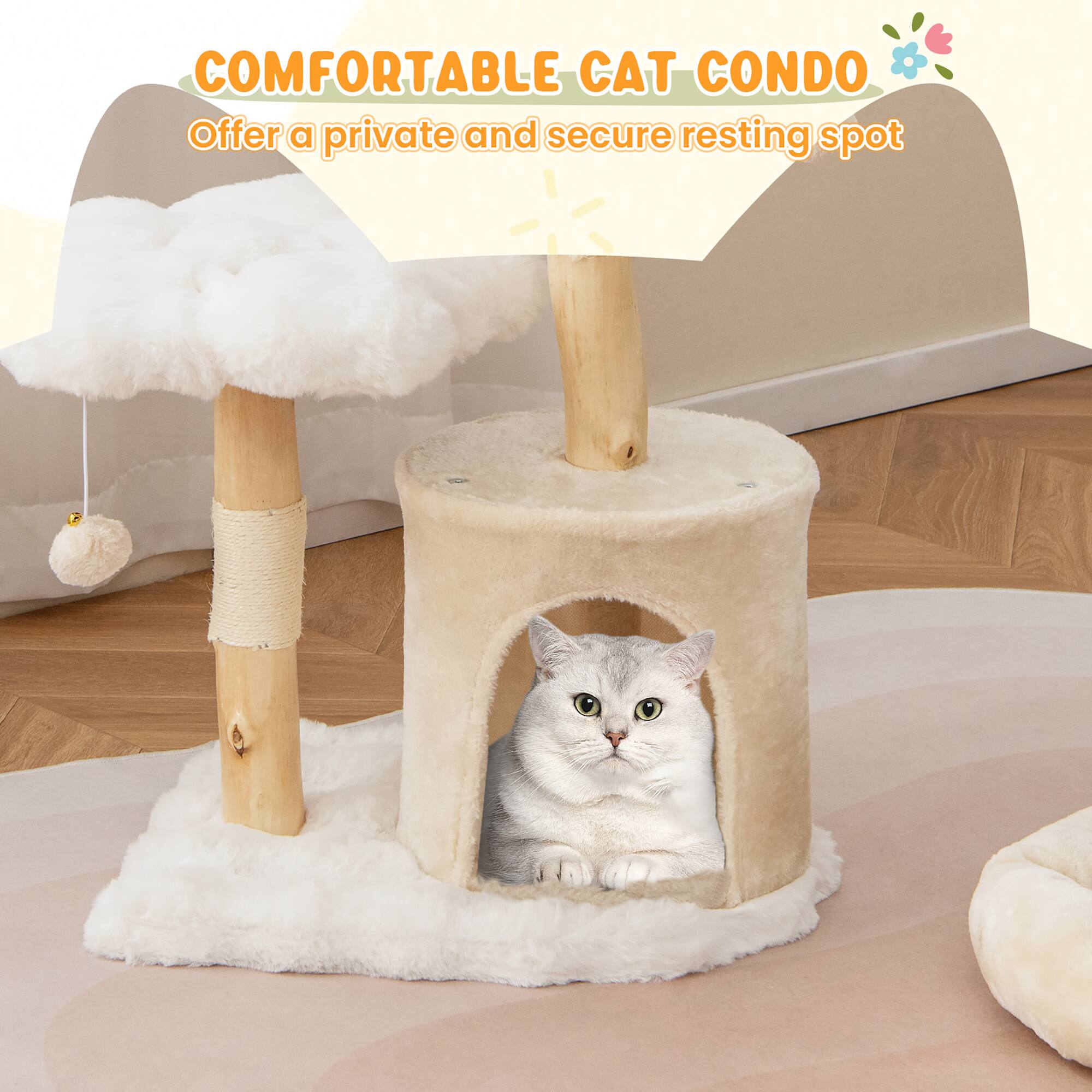COMFORTABLE CAT CONDO  
Offer a private and secure resting spot