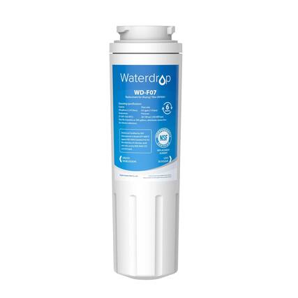 Waterdrop
WD-F07
Replacement for Maytag
Filter UKF01
Operating specification:
- 30 gallons (113.5 liters)
- 0.5 gallons (1.9 liters) per minute
- 100 psi (6.9 bar)
- 100°F (38°C)
- 300 ppm (parts per million) chlorine reduction
Tested and Certified by NSF International
Model: GFD-007
Reduction of chlorine taste and odor
NSF Certified
NSF/ANSI Standard 42
UNLOCK
DEBLOQUEAR
UNLOCK
DEBLOQUEAR
www.waterdrop.com