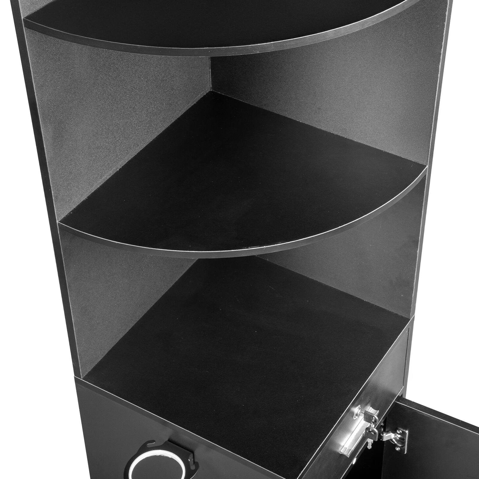 Alt View 7. Winado - Salon Corner Storage Cabinet Wall Mount Salon Station with Lockable Drawer, Bottom Cabinet, Hair Dryer Holder for Barber - Black.