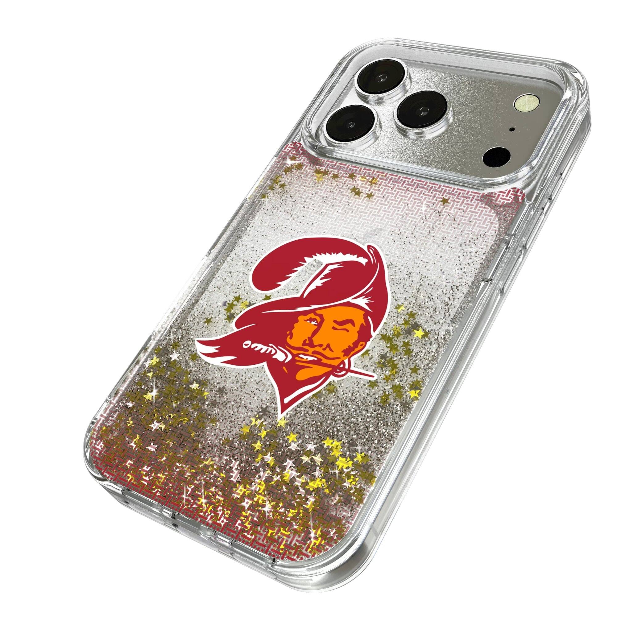 Alt View 1. Keyscaper - Tampa Bay Buccaneers Linen Logo iPhone Glitter Case - 13 Pro Max - Multicolor.