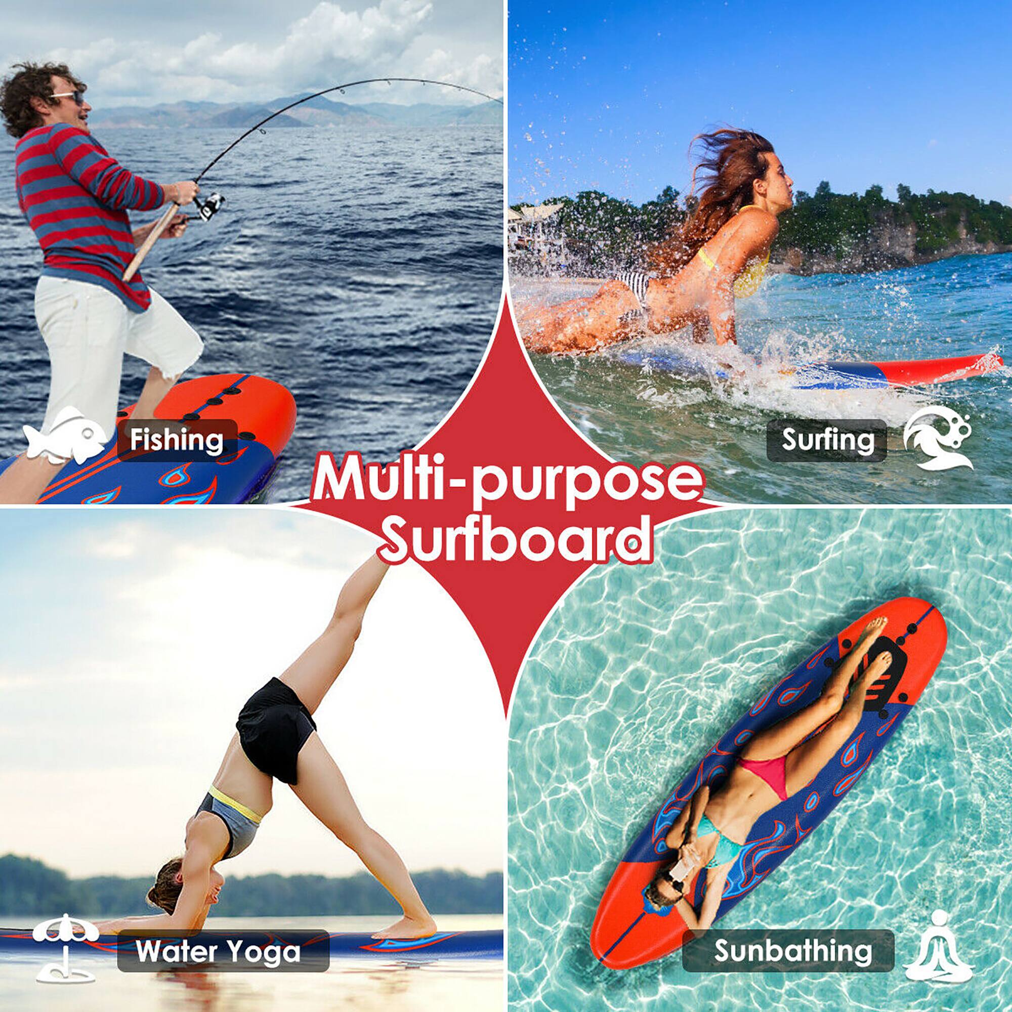 Fishing Surfing Multi-purpose Surfboard Water Yoga Sunbathing