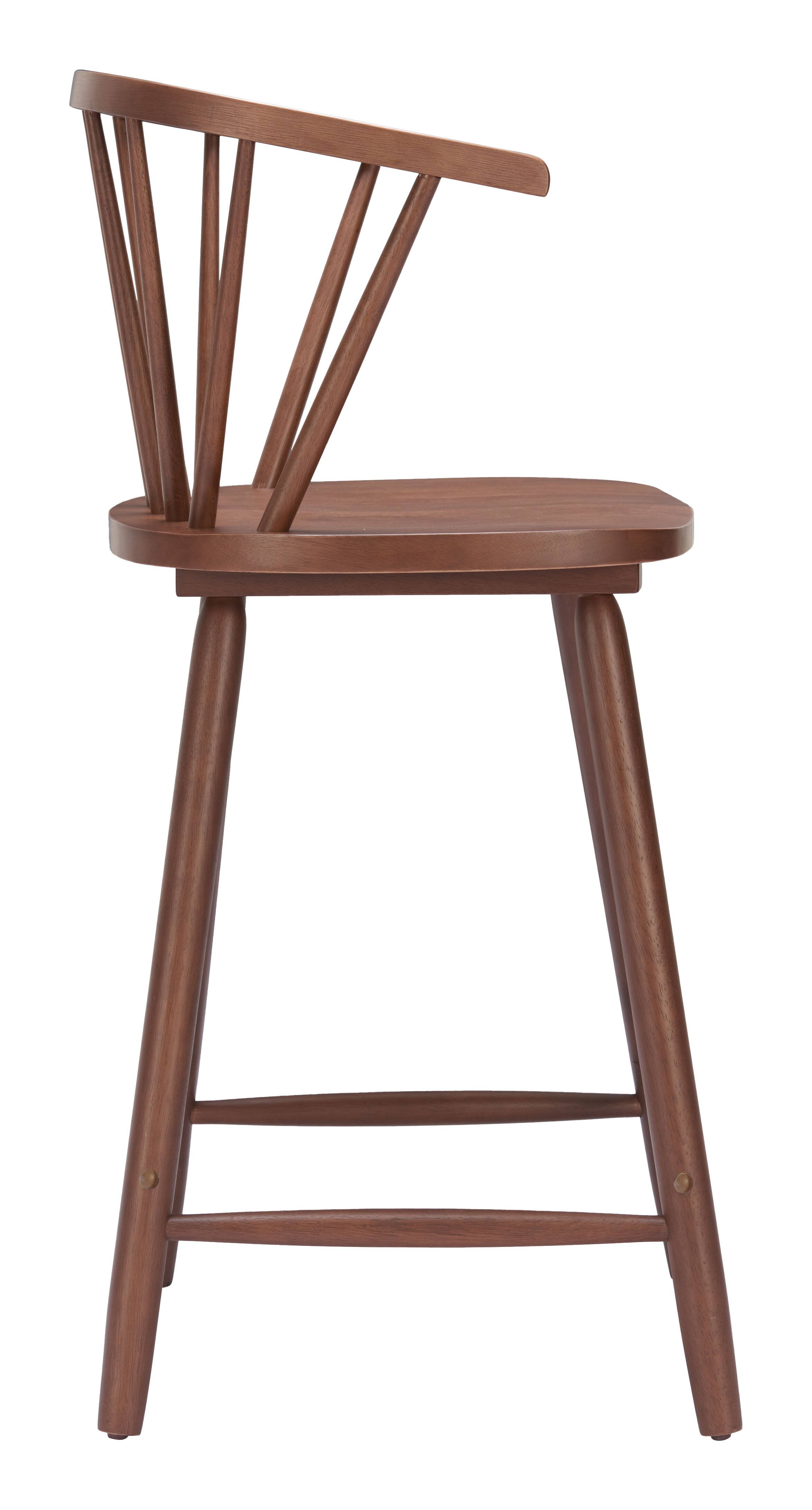 Back. Hivvago - Stenger Counter Stool (Set of 2) Walnut - Walnut.