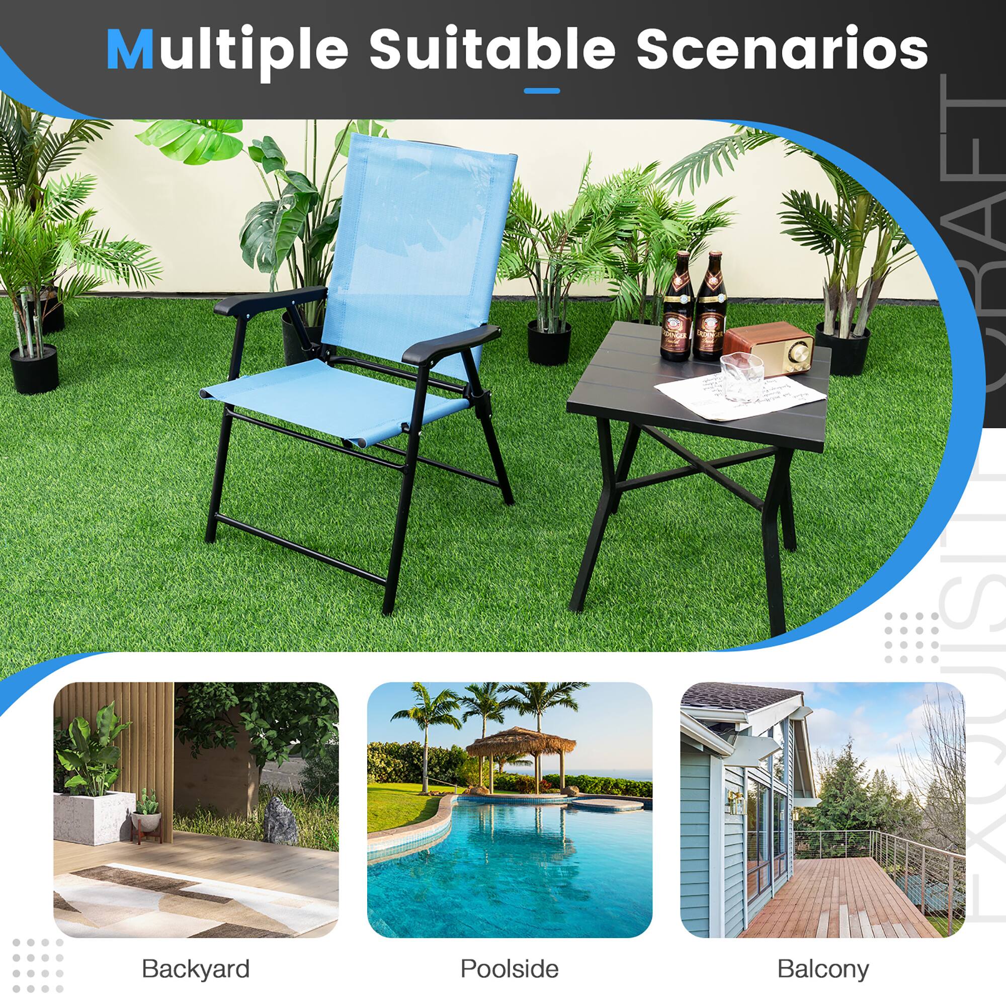 Multiple Suitable Scenarios

Backyard

Poolside

Balcony