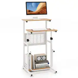 Ecooso - Height-Adjustable Standing Desk Workstation, Sit-Stand Computer Desk for Home Office - Black
