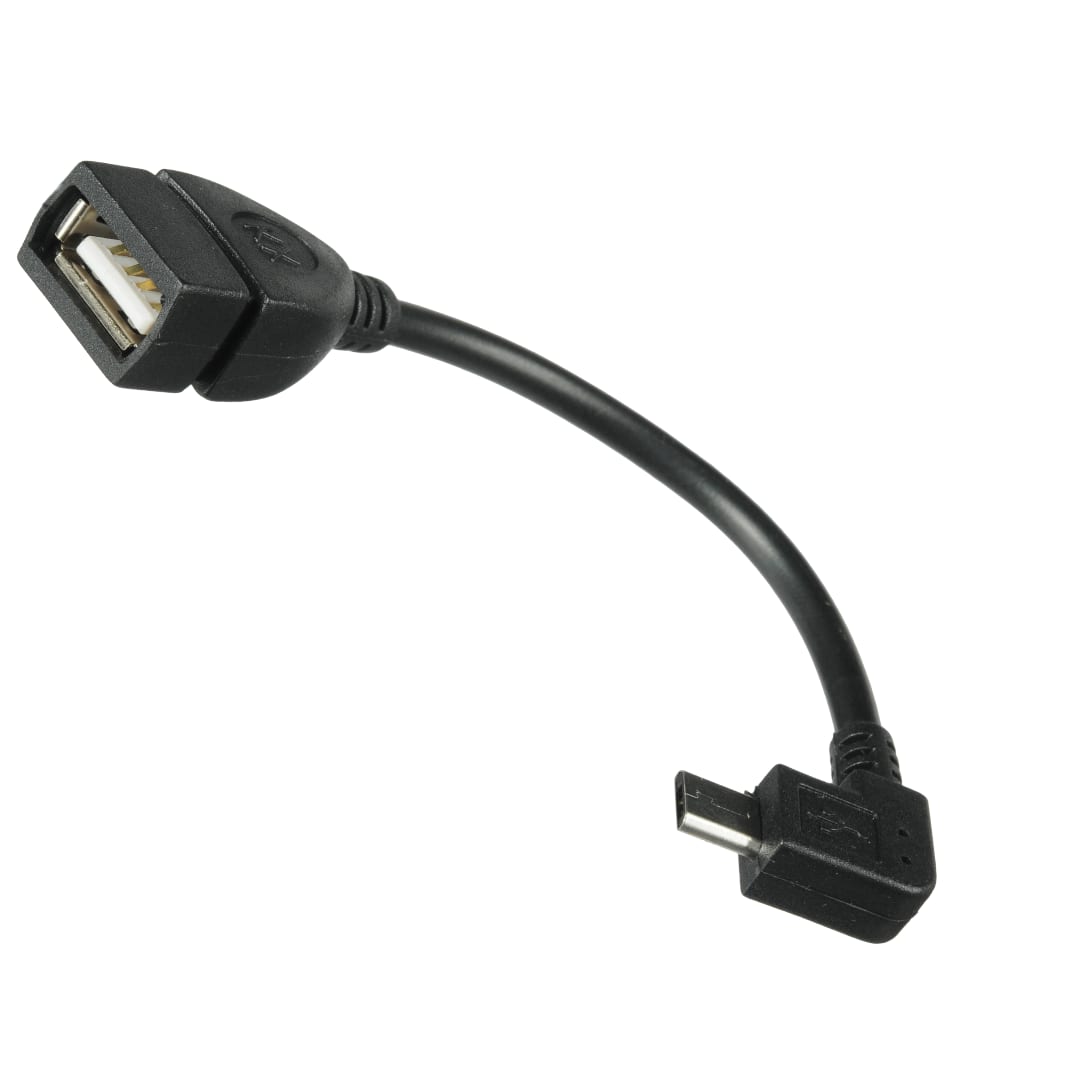 Sanoxy - USB Female OTG to (90 Degree) Micro USB Cable Male Adapter - Black