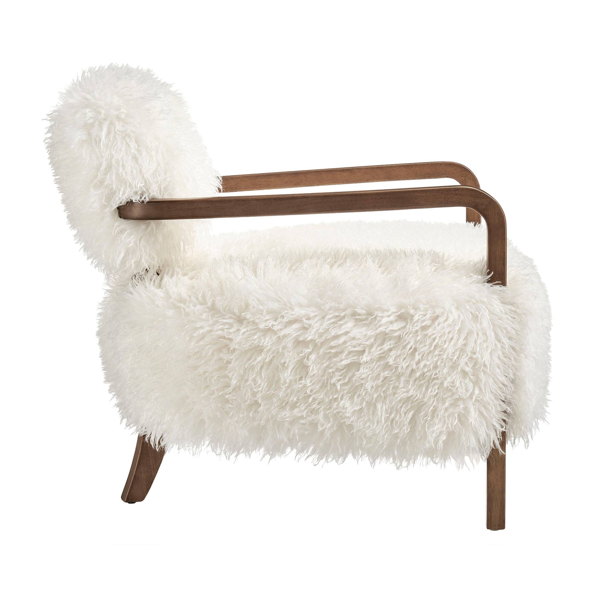 Alt View 2. Modway - Zinnia Faux Fur Accent Chair by Modway - White.