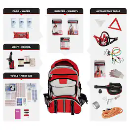 JupiterGear - WSK Emergency Auto Survival Kit – Essential Roadside Gear - Red