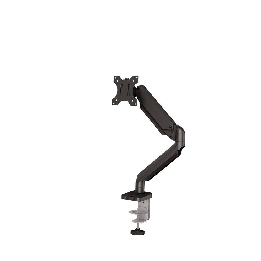 Angle. Fellowes - Fellowes Platinum Series High Quality Single Monitor Arm for 40-Inch Monitors, Full Motion, 360° Rotation, VESA - Black.
