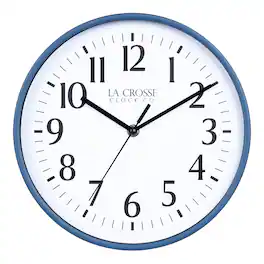 La Crosse Clock Co. - 10 Inch Basics Analog Quartz Wall Clock - Navy Blue