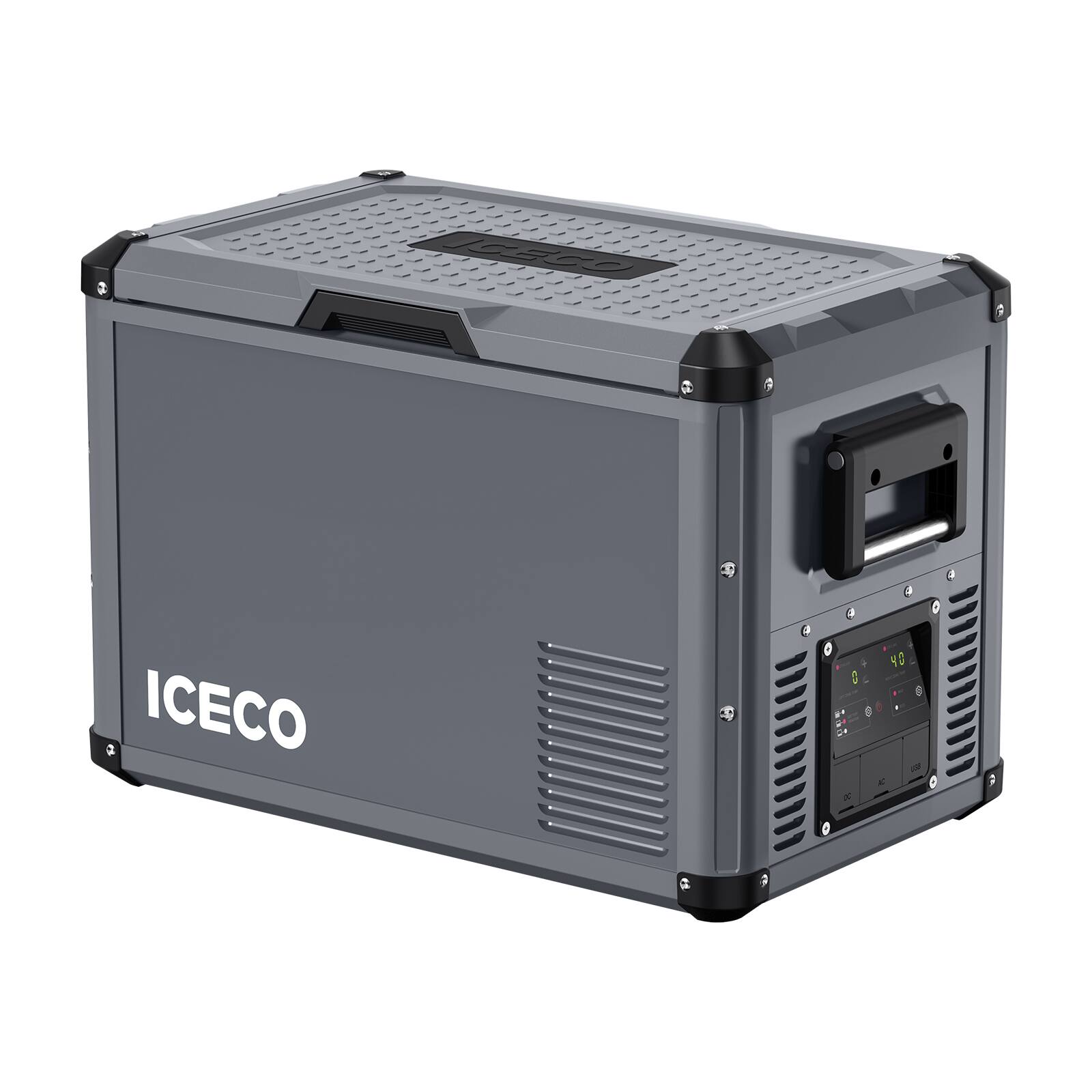 Front. ICECO - VL45 Pro Dual Zone 45QT Portable Cooler Grey - Grey.