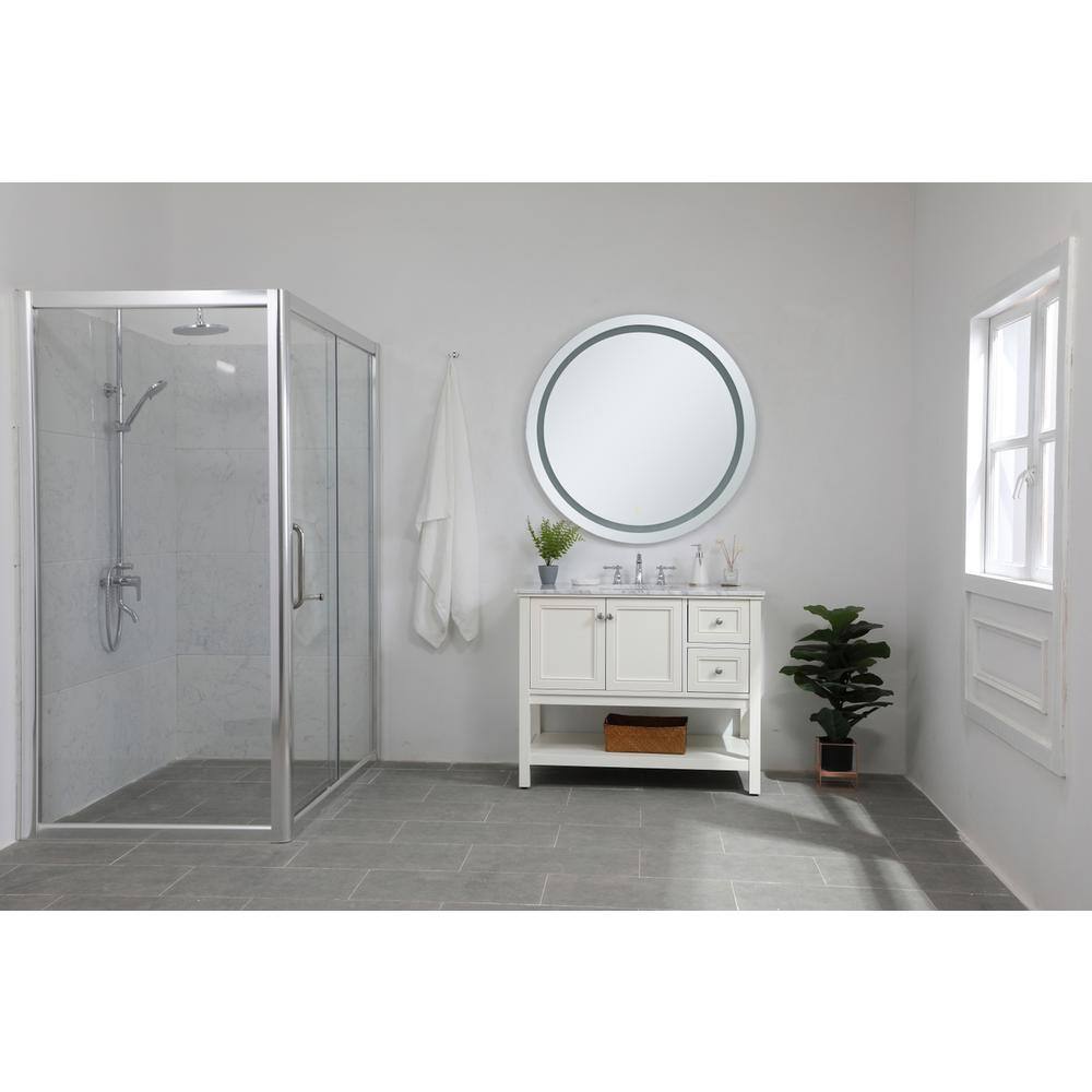 Alt View 1. Elegant Decor - Helios 42 inch Hardwired LED mirror - Silver.