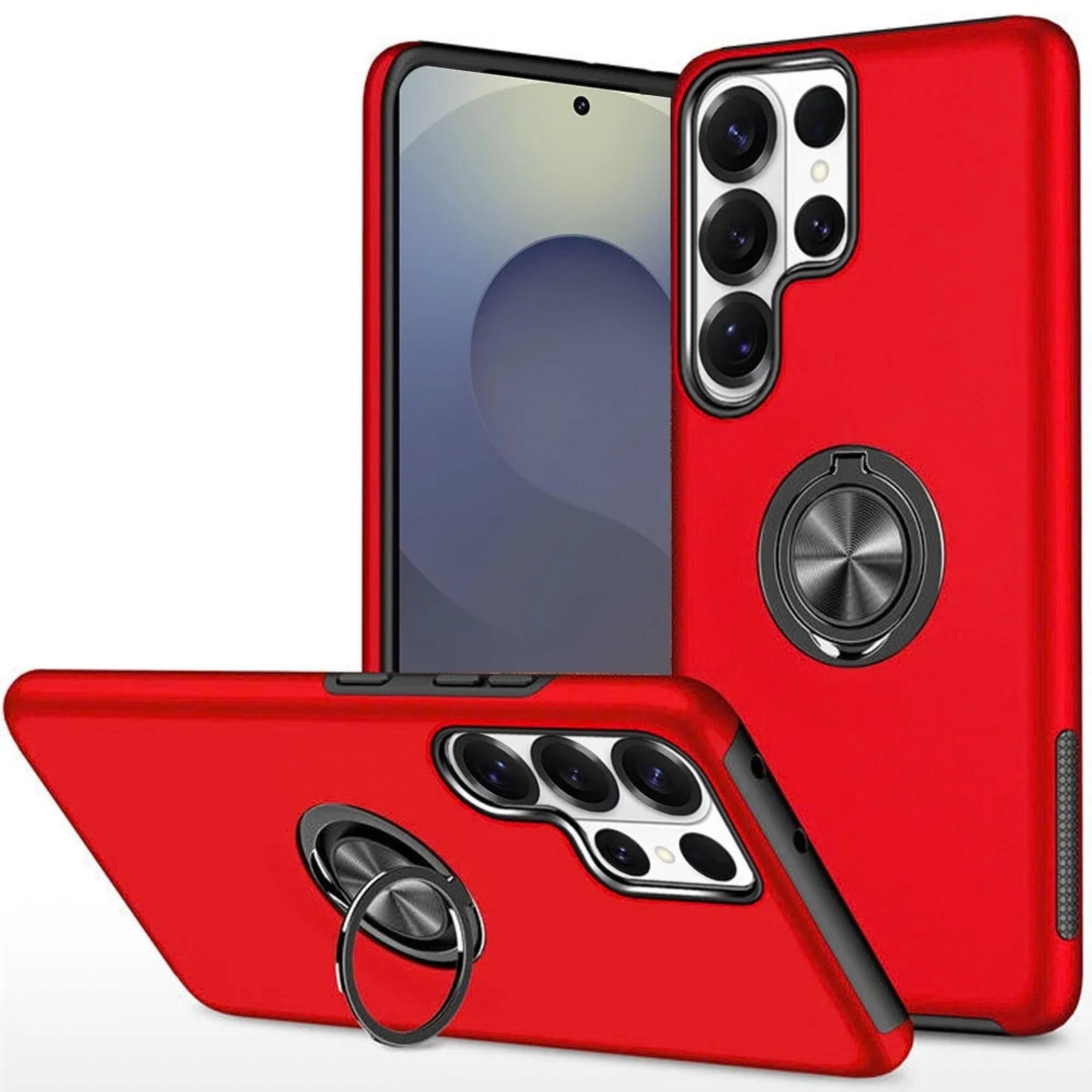 Kitcheniva Dual Layer Ring Stand Shockproof Phone Case With Tempered ...