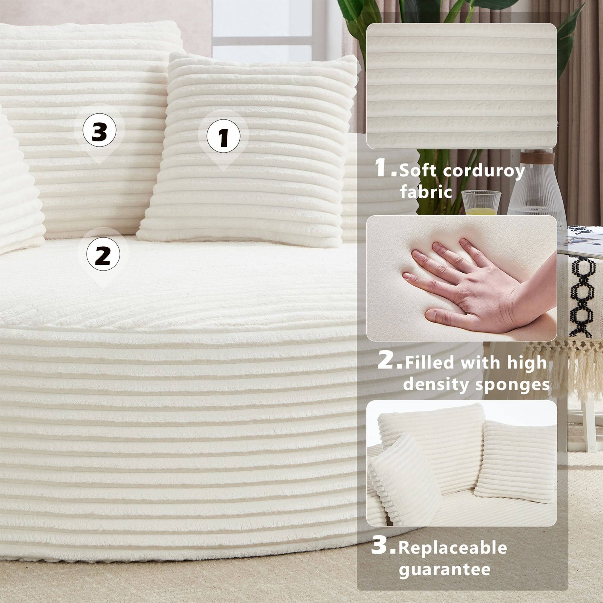 1. Soft corduroy fabric

2. Filled with high density sponges

3. Replaceable guarantee