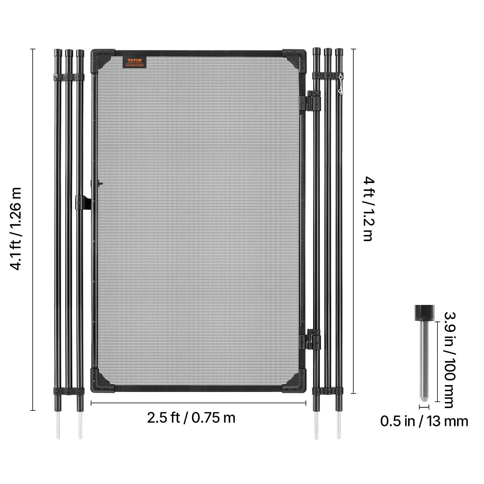 4.1 ft / 1.26 m  
2.5 ft / 0.75 m  
4 ft / 1.2 m  
3.9 in / 100 mm  
0.5 in / 13 mm