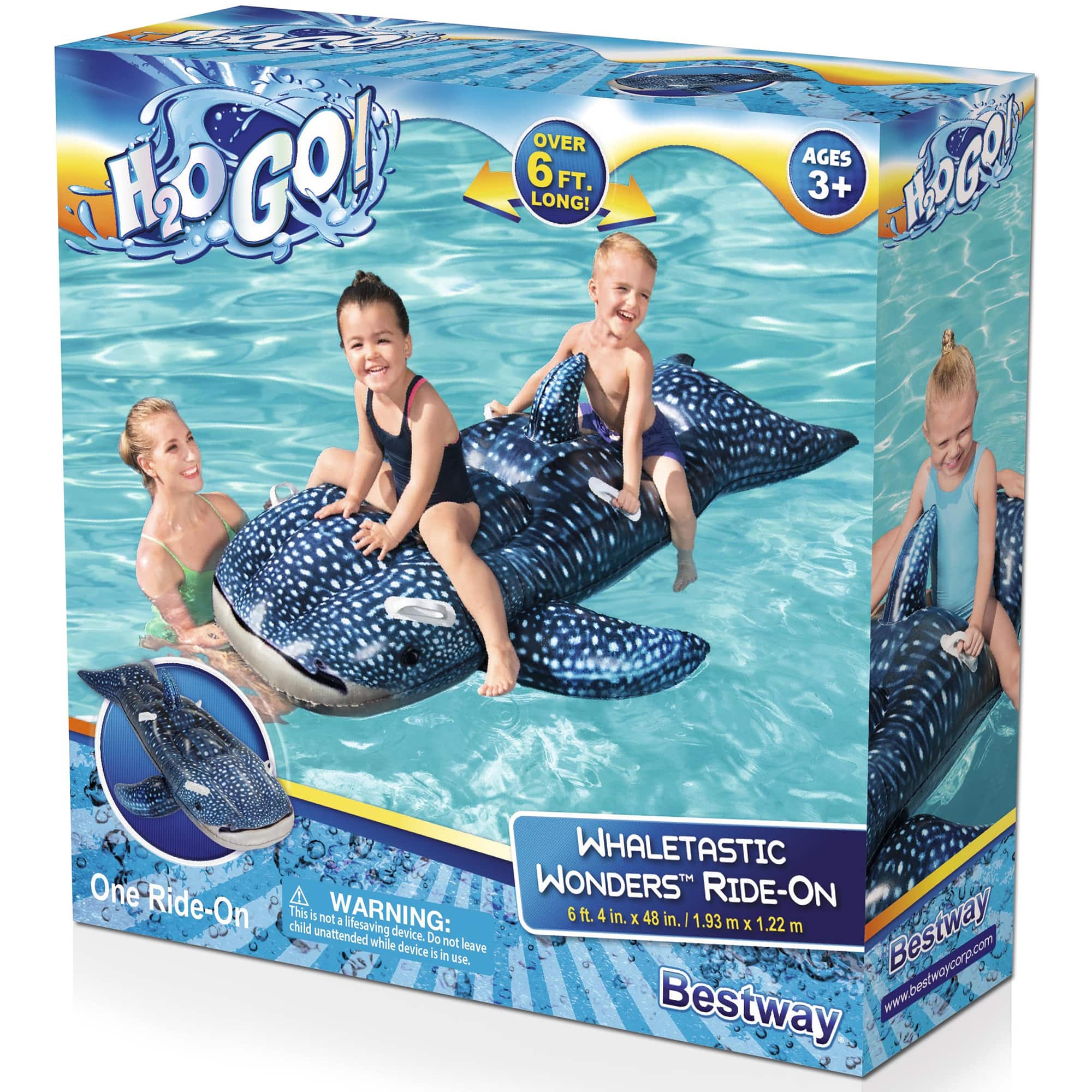 MI GO! OVER 6 FT. LONG! AGES 3+ HGO! WHALETASTIC TM One Ride-On This child is not an unattended device. Do not leave device in use. Bestway www.bestwaycorp.com