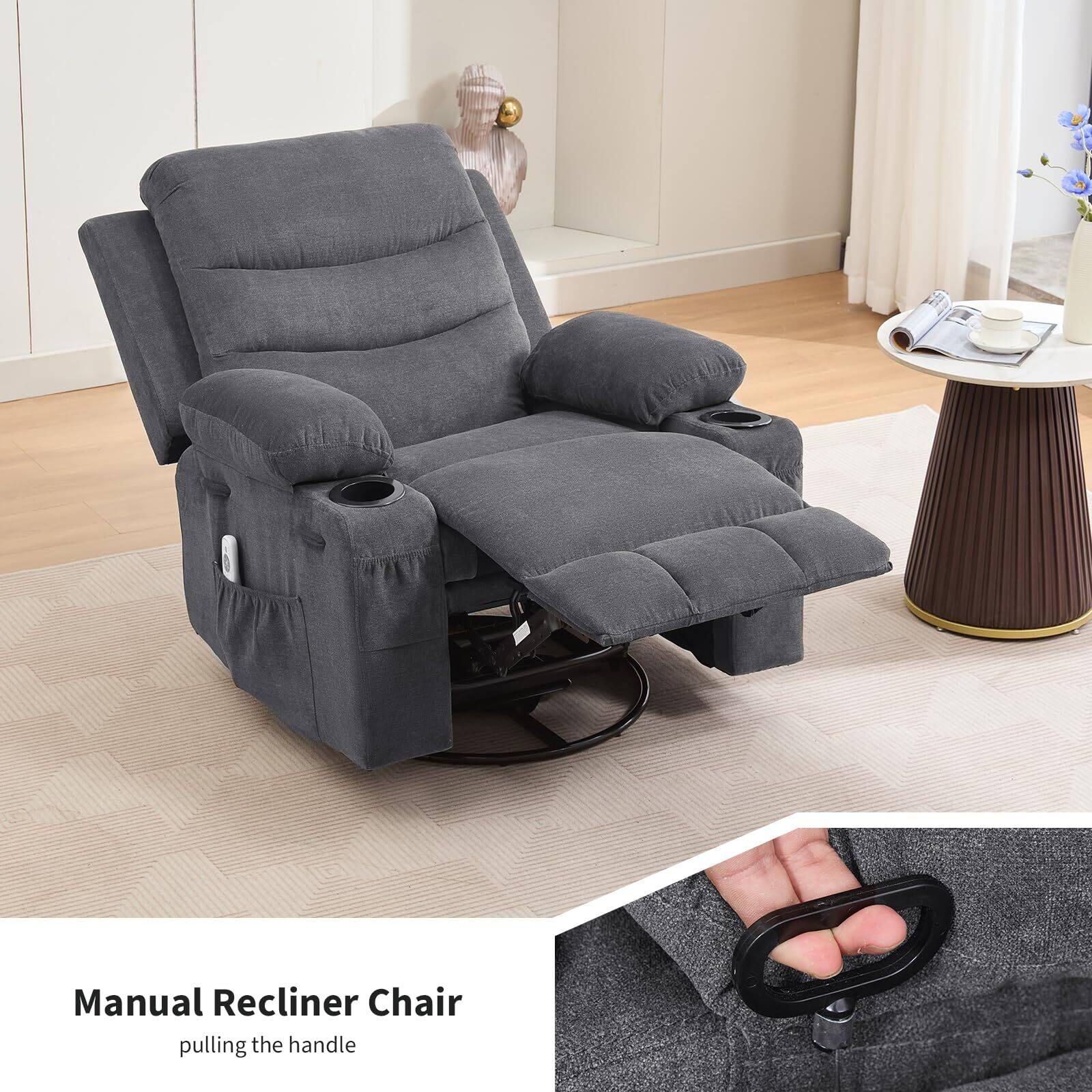 Manual Recliner Chair  
pulling the handle