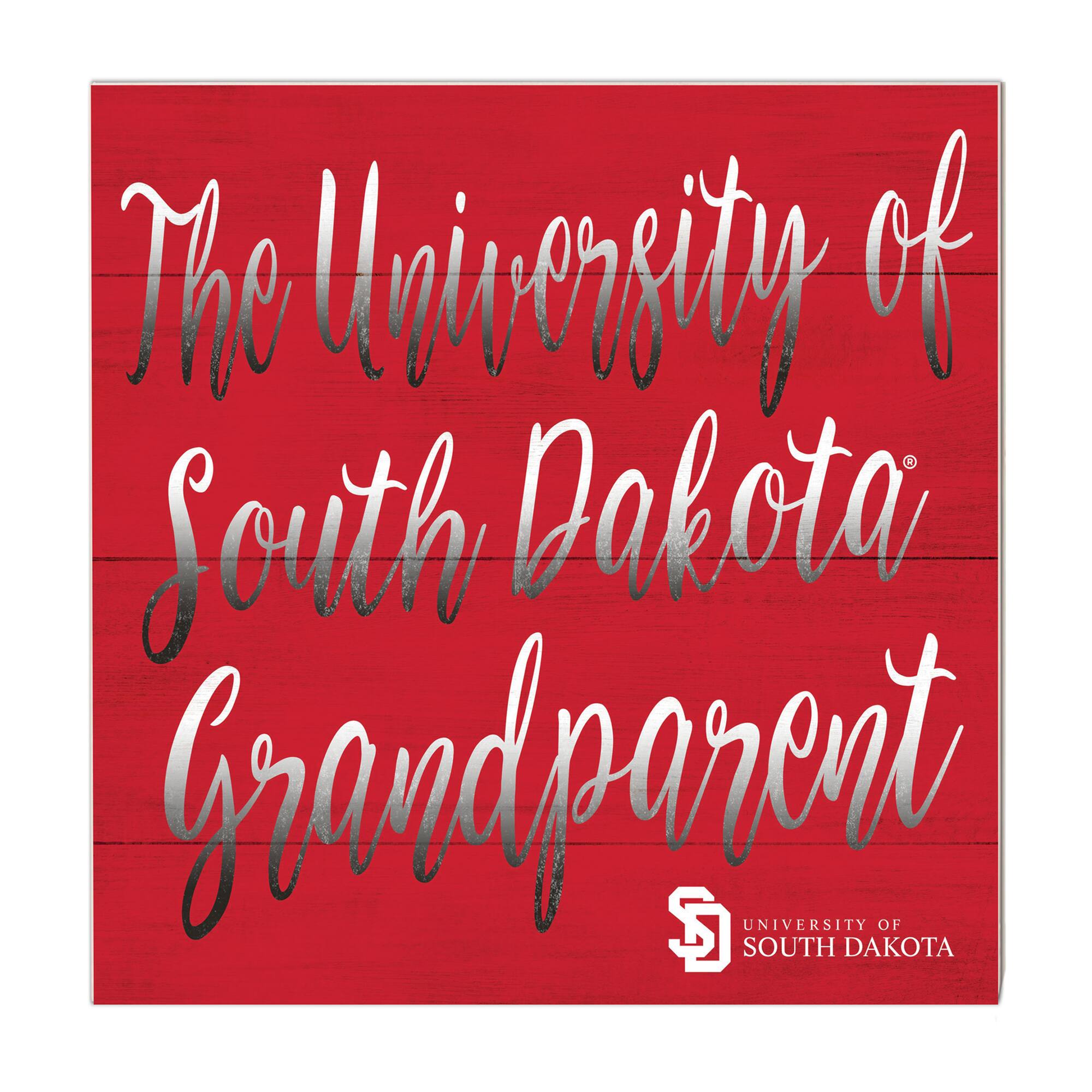 Red South Dakota Coyotes 10'' x 10'' Grandparent Plaque