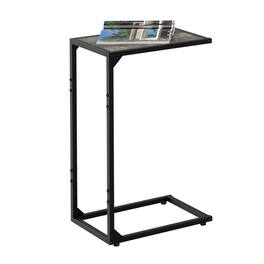 Oumilen - C-Shaped End Table with Sturdy Metal Frame - Gray