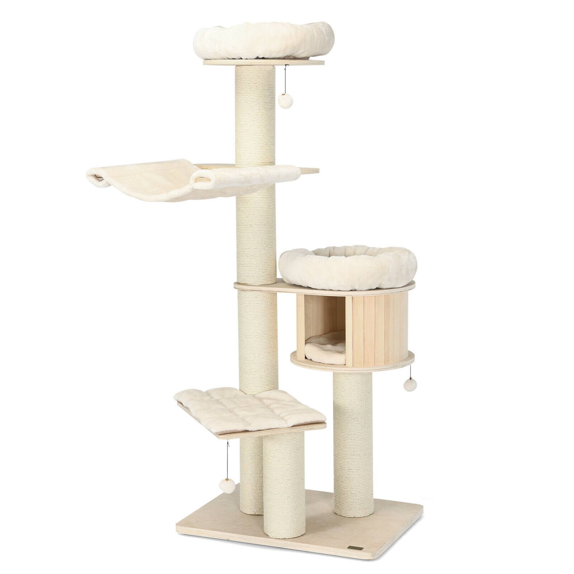 Alt View 8. Gymax - Gymax 68.5'' Cat Tree Condo 4-Layer Wooden Kitten Activity Tower w/ Sisal Posts.