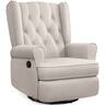 KERDOM - Recliner Nursery Chair Swivel Glider, Rocking Living Room Single Sofa Ergonomic Accent Lounge Chair with Arm for Reading - Beige