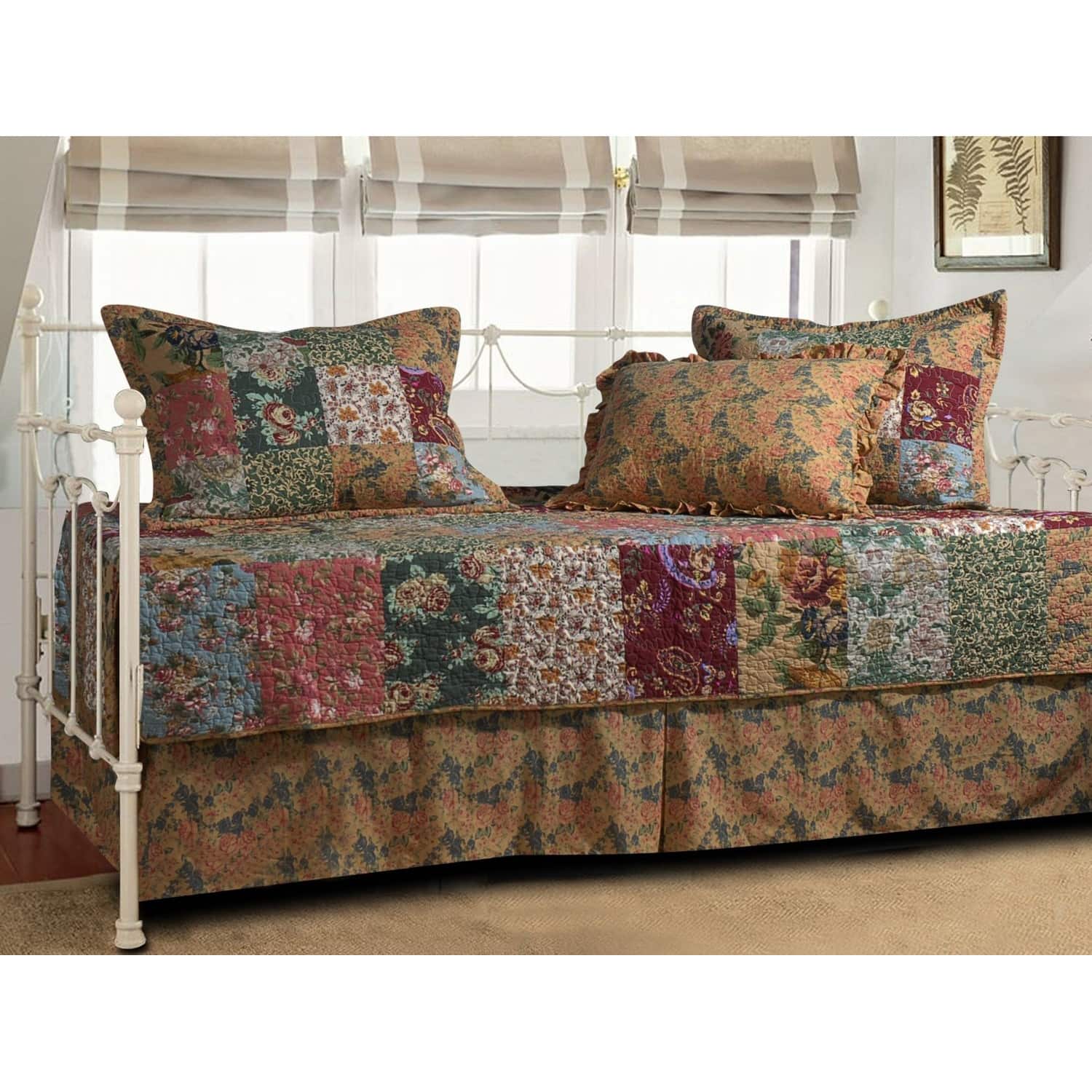 Hivvago - Floral 5-Piece Daybed Ensemble Bedding Set - Multicolor