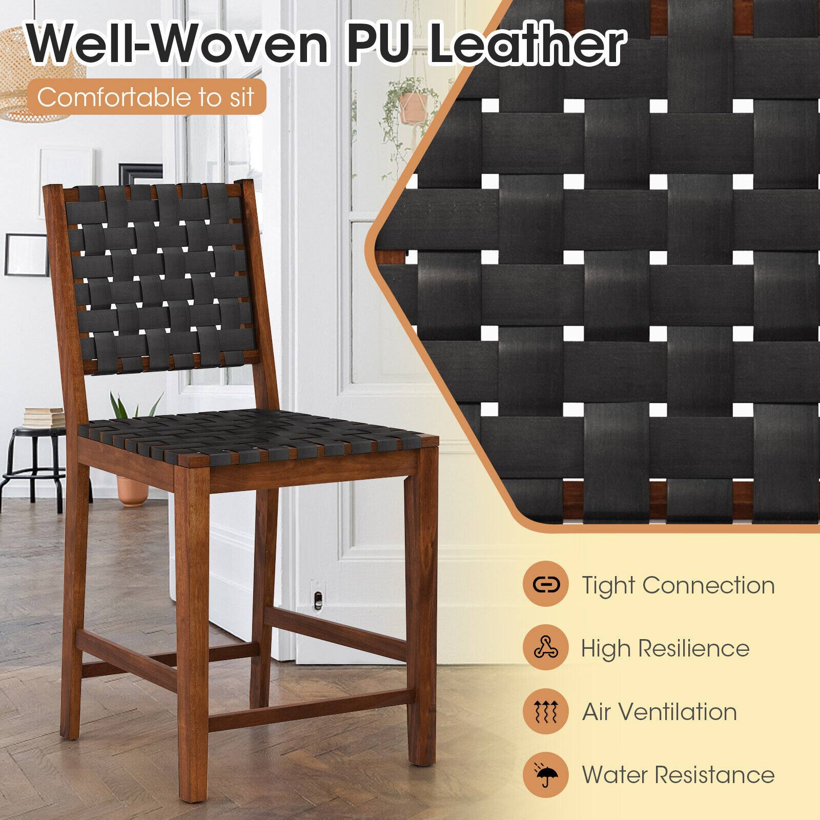 Well-Woven PU Leather, Comfortable to sit

Tight Connection
High Resilience
Air Ventilation
Water Resistance