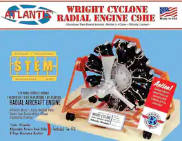 PopMarket - Wright Cyclone Radial Aircraft Engine C9HE (STEM) 1/12 Scale Model Kit - COLLECTIBLES - Multicolor