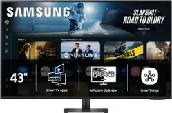 Samsung - 43" M70F 4K UHD Smart Monitor with SamsungVision AI, Built In Speakers, USB-C - Black - Front_Zoom