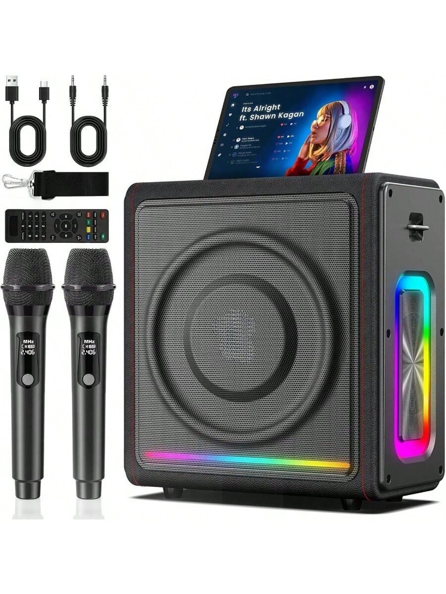 Stamp n Camp - Enhanced Sound Quality Professional Karaoke Speaker with Portable, Wireless - Red - For Adults - 300W