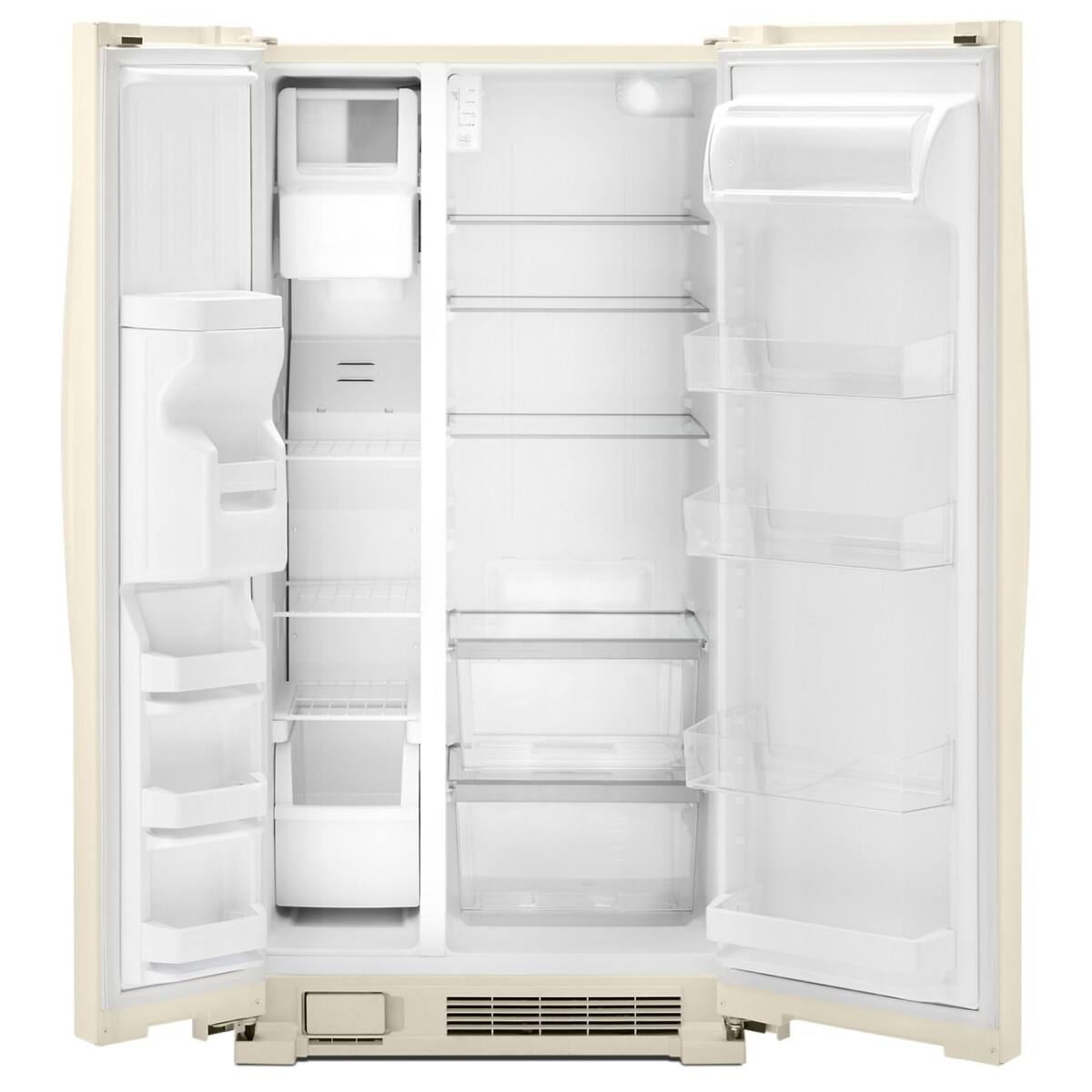 Angle. Whirlpool - 24 Cu. Ft. Side-by-Side Refrigerator with LED Interior Lighting - Biscuit-on-Biscuit.