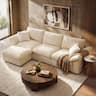 ModernMate - 114.1" W 3-Seat Chenille Cloud Down-Blend Modular L-shape Sectional with Storage Ottoman for Living Room - Beige L-Shaped