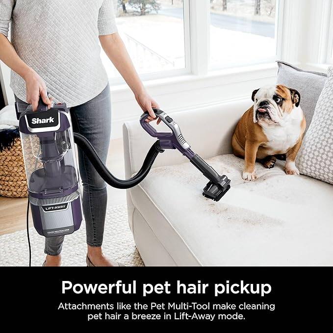 Shark LIFT-AWAY Powerful pet hair pickup  
Attachments like the Pet Multi-Tool make cleaning pet hair a breeze in Lift-Away mode.