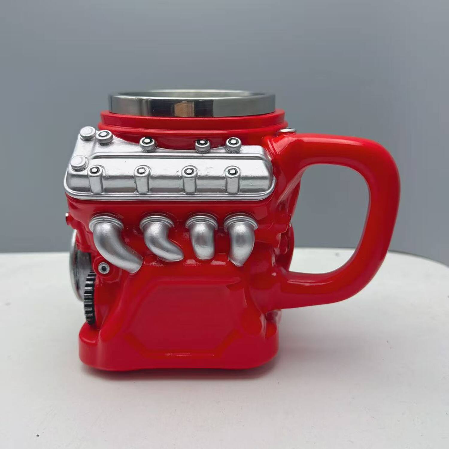 Alt View 3. Giantpower - V8 Engine Coffee Mug, Car Engine Themed Coffee Mug with spoon, for Car Lovers Gifts - Red.